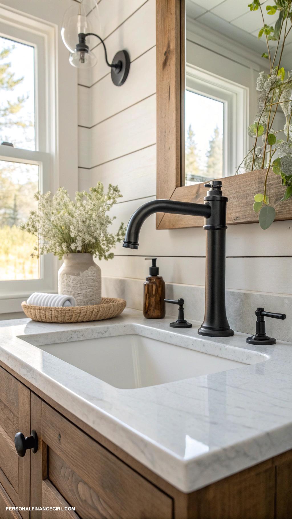 cheap bathroom makeover ideas Update faucet for modern style