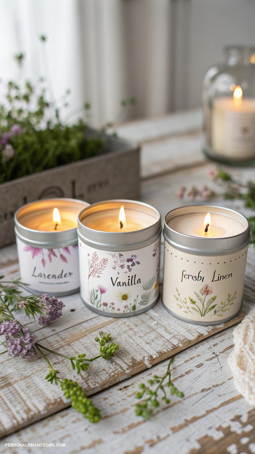 cheap wedding favors Scented candles in tins
