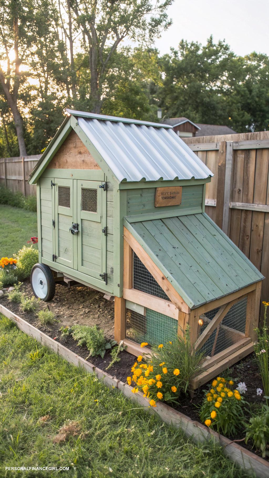 chicken coop designs diy cheap Chicken tractor on wheels for mobility