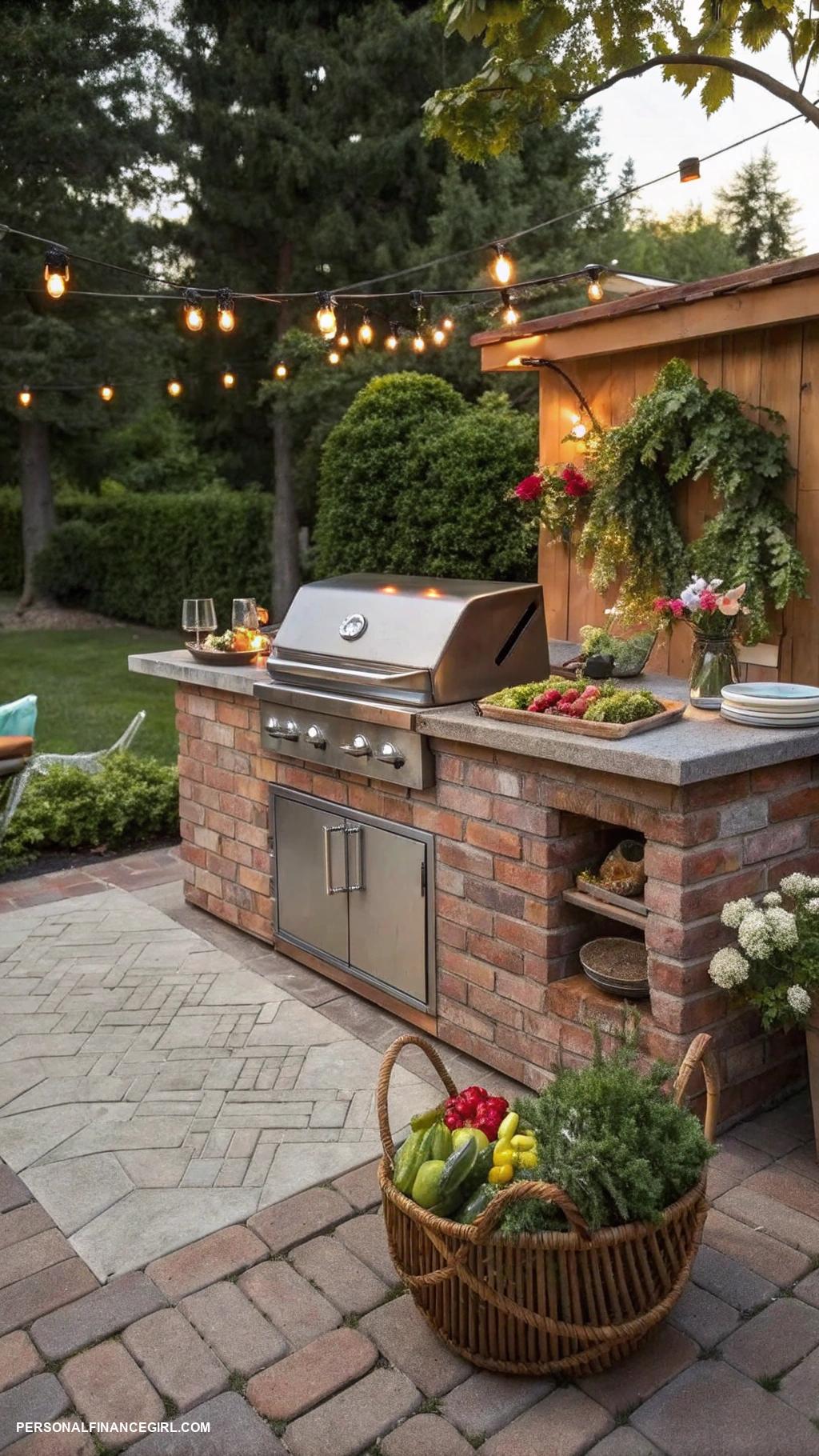 diy grill station cheap Build a grill station with reclaimed bricks