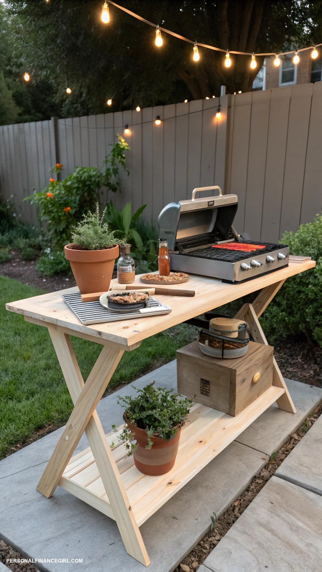 diy grill station cheap Create a foldable table from cheap plywood