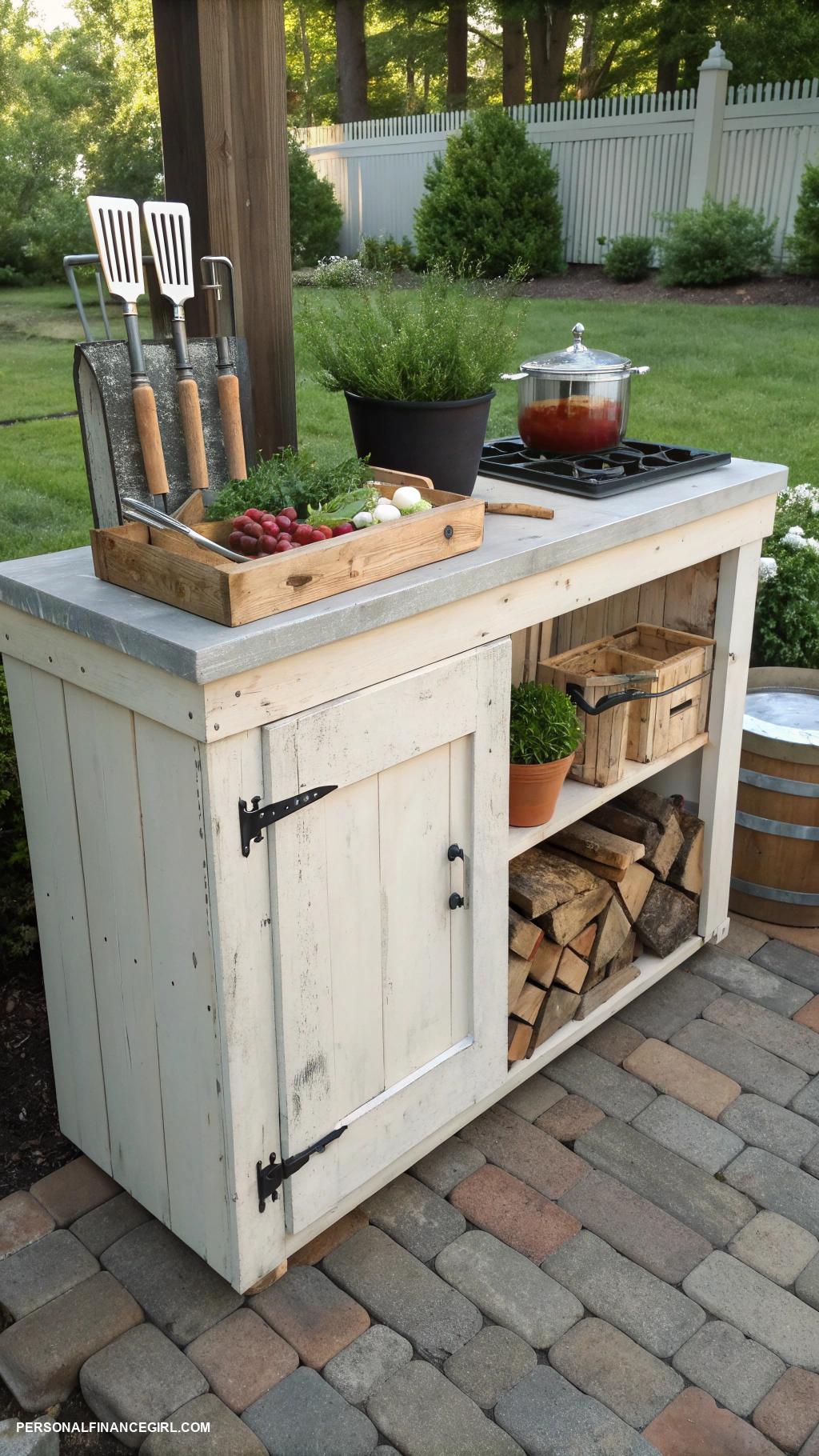 diy grill station cheap Repurpose a door as a tabletop surface