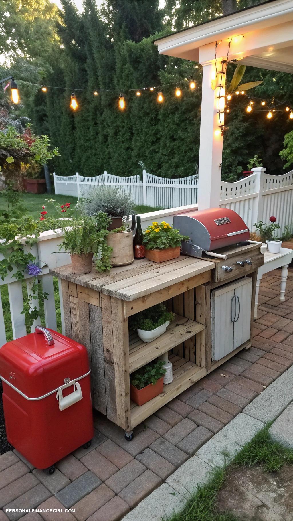 diy grill station cheap Repurpose old wooden pallets as grill station