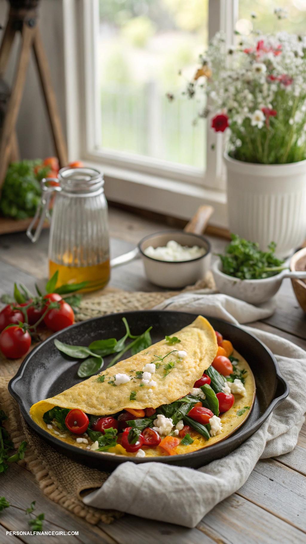 easy cheap meals Omelette with leftover vegetables