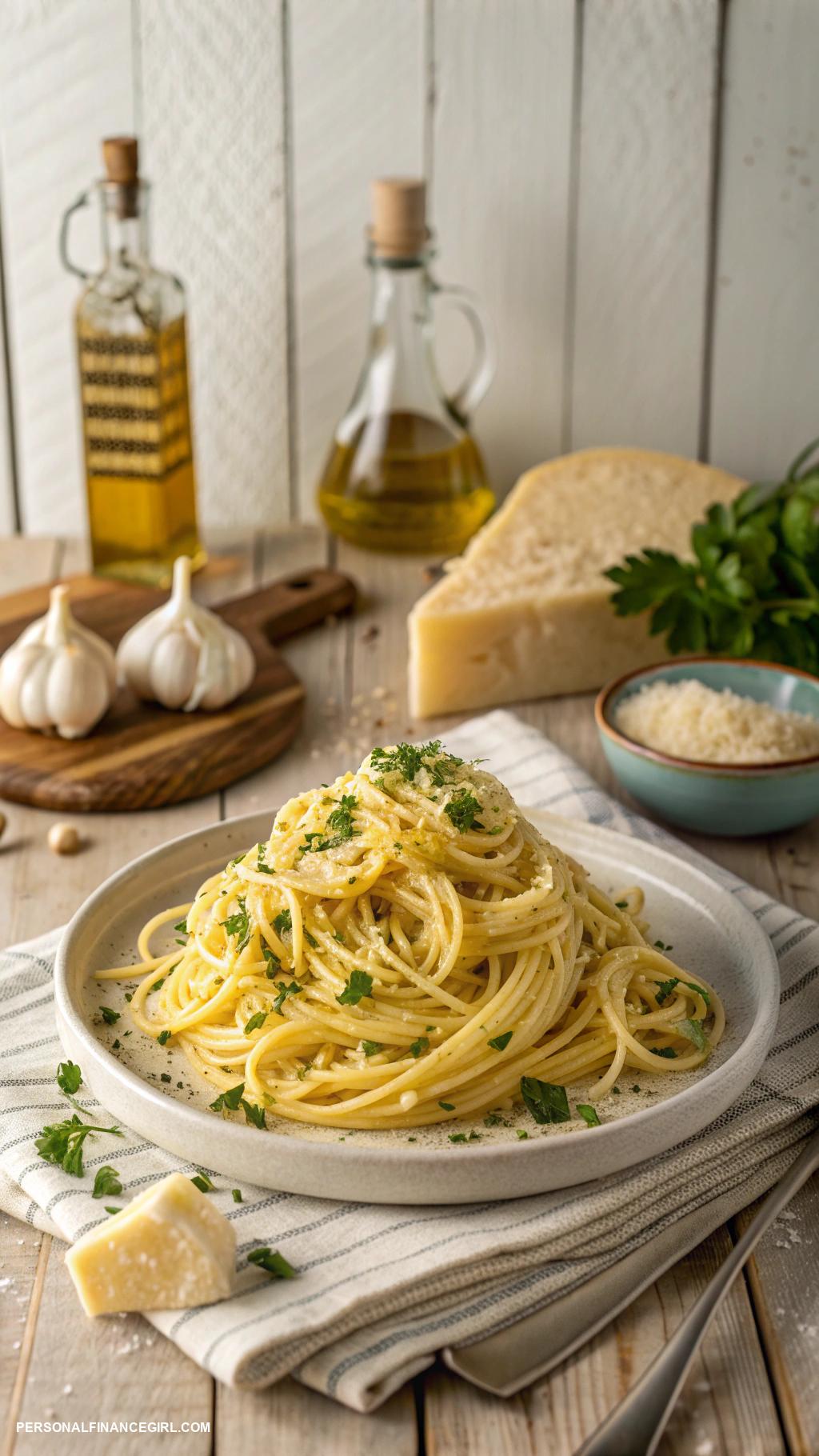 easy cheap meals Pasta with garlic and olive oil