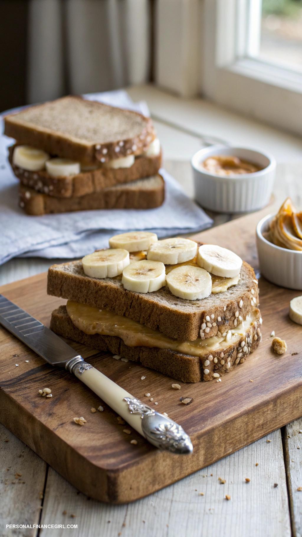easy cheap meals Peanut butter and banana sandwich