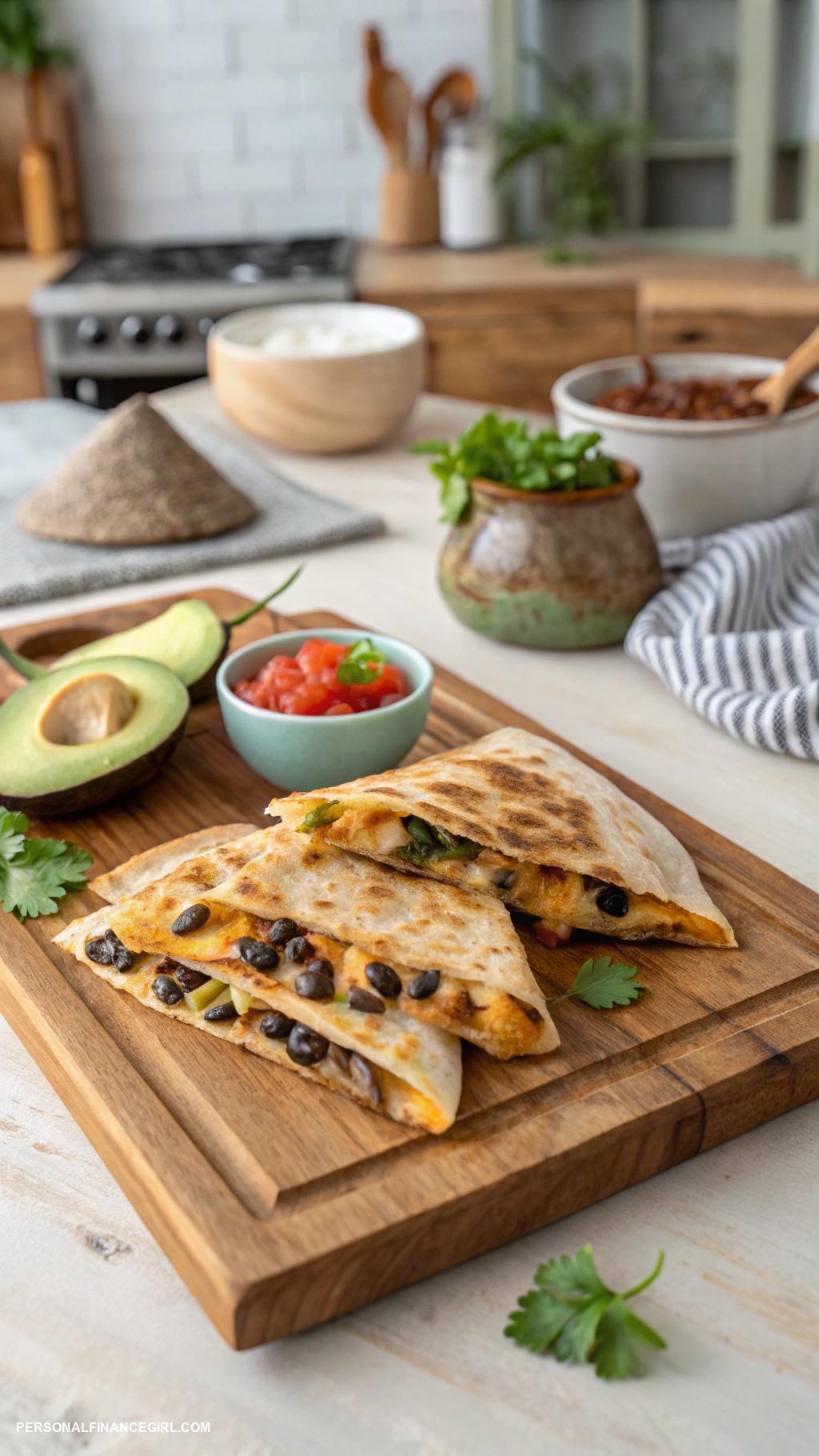 easy cheap meals Quesadillas with cheese and beans