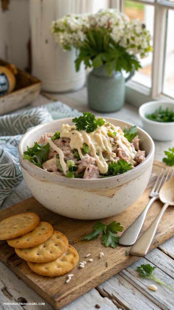 easy cheap meals Tuna salad with mayo and crackers