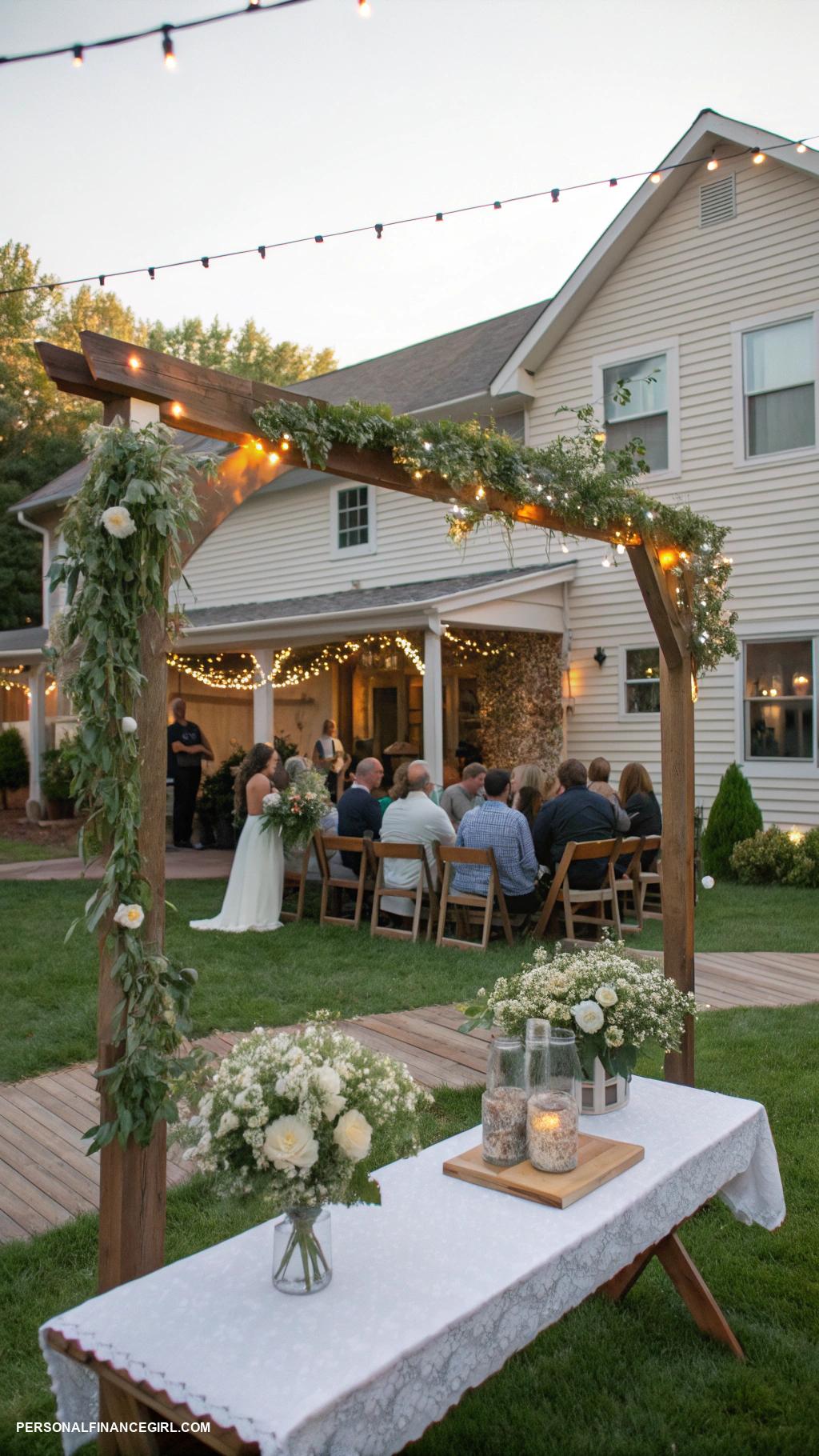 wedding ideas on a budget Host a backyard wedding ceremony