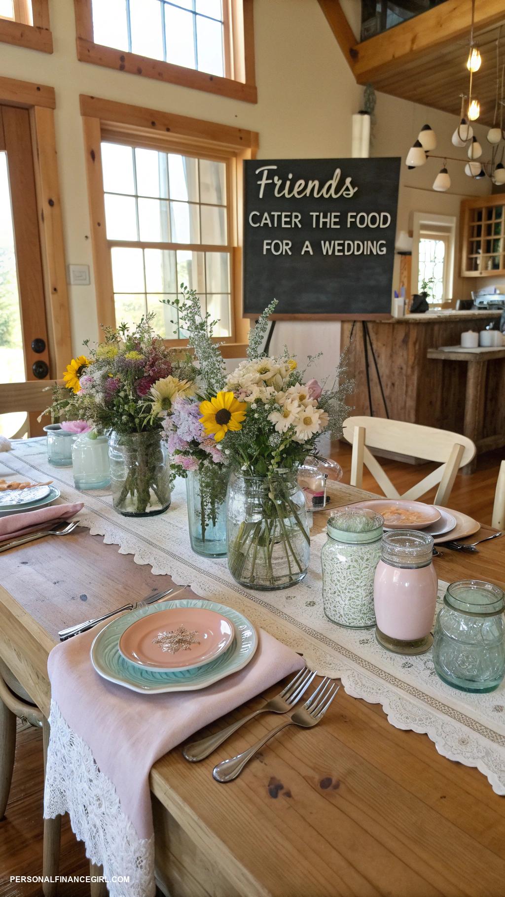 wedding ideas on a budget Invite friends to cater the food