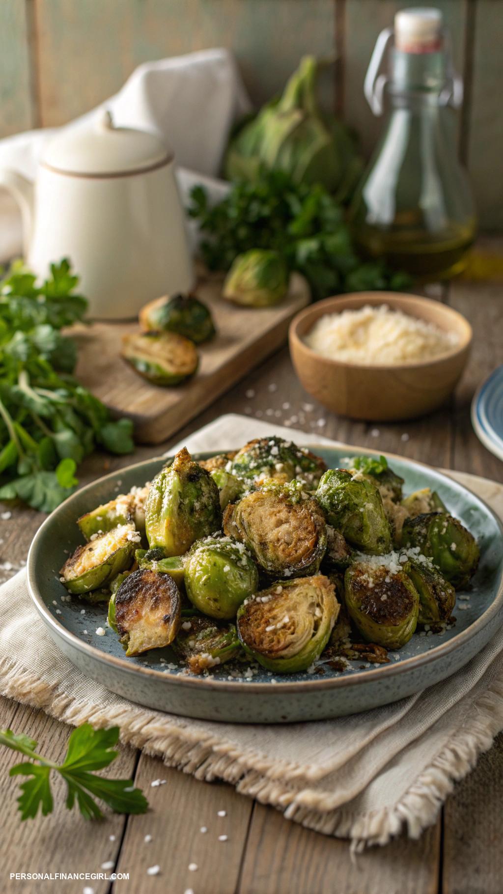 cheap airfryer recipes Air fryer garlic Parmesan Brussels sprouts
