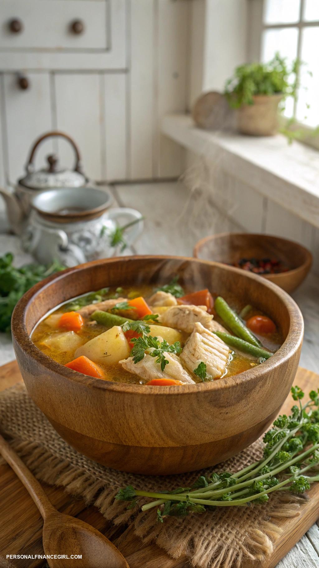 cheap chicken recipes Chicken and vegetable soup for cold days