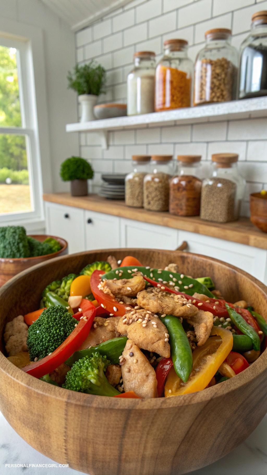cheap chicken recipes Easy chicken stir fry with frozen veggies