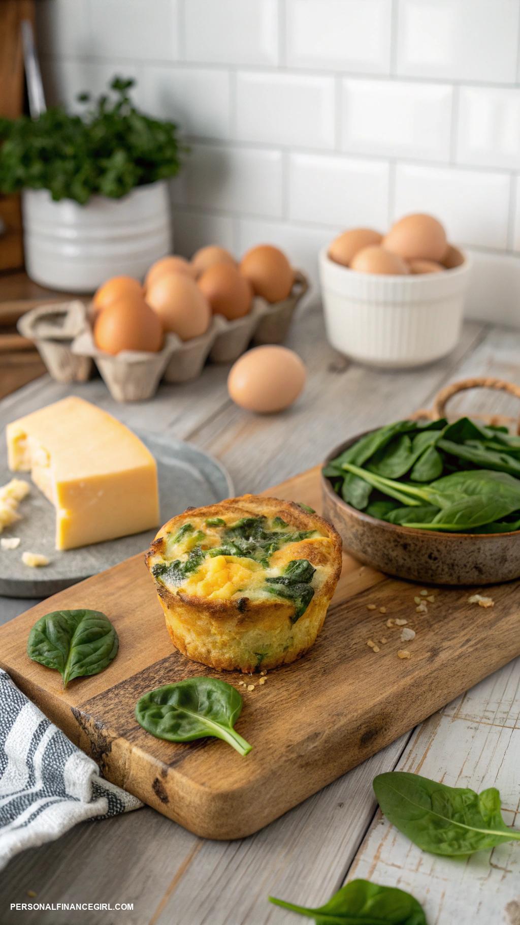 cheap meal prep Egg muffins with spinach and cheese