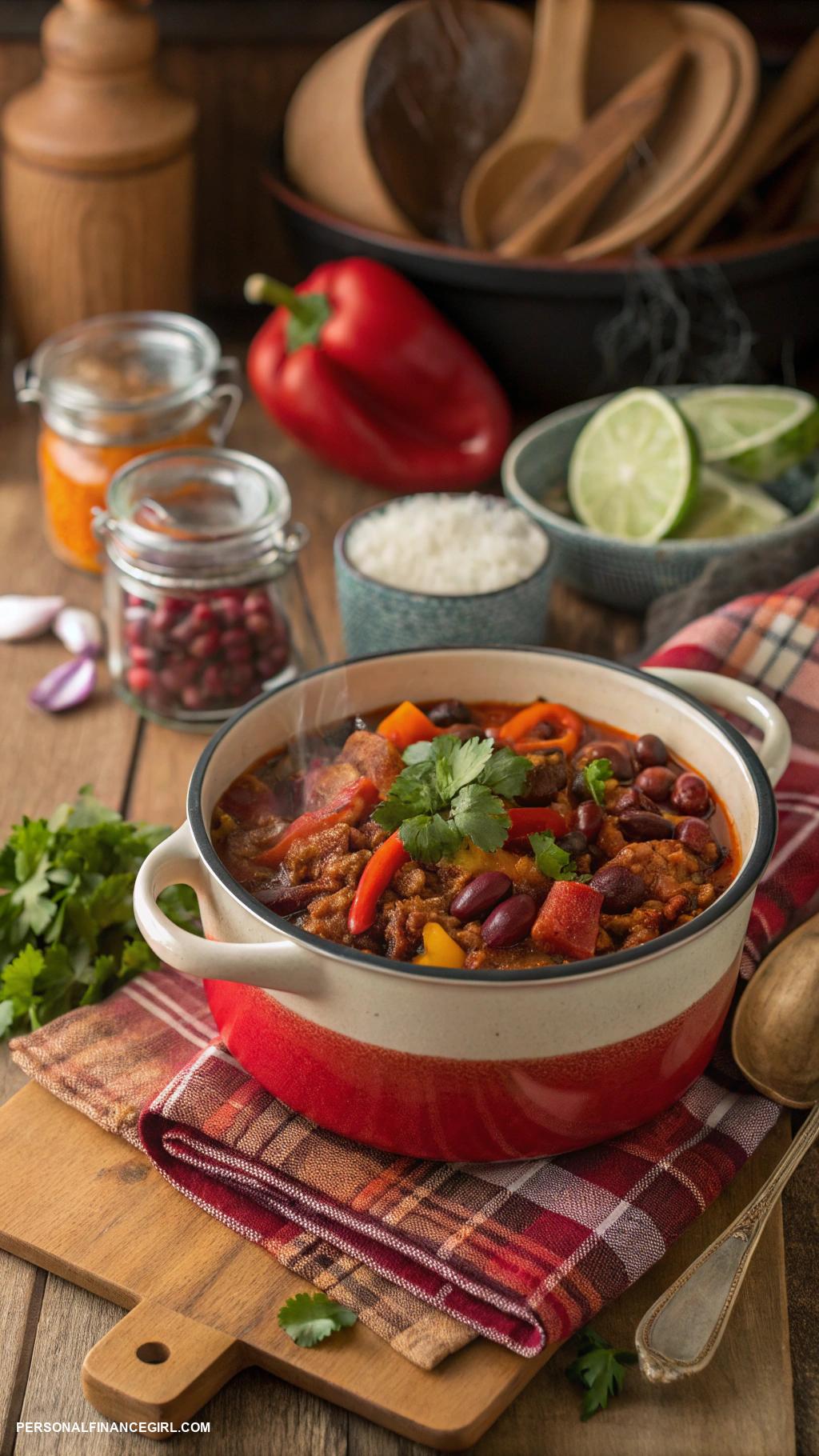 cheap meals for large families Chili with beans and ground turkey