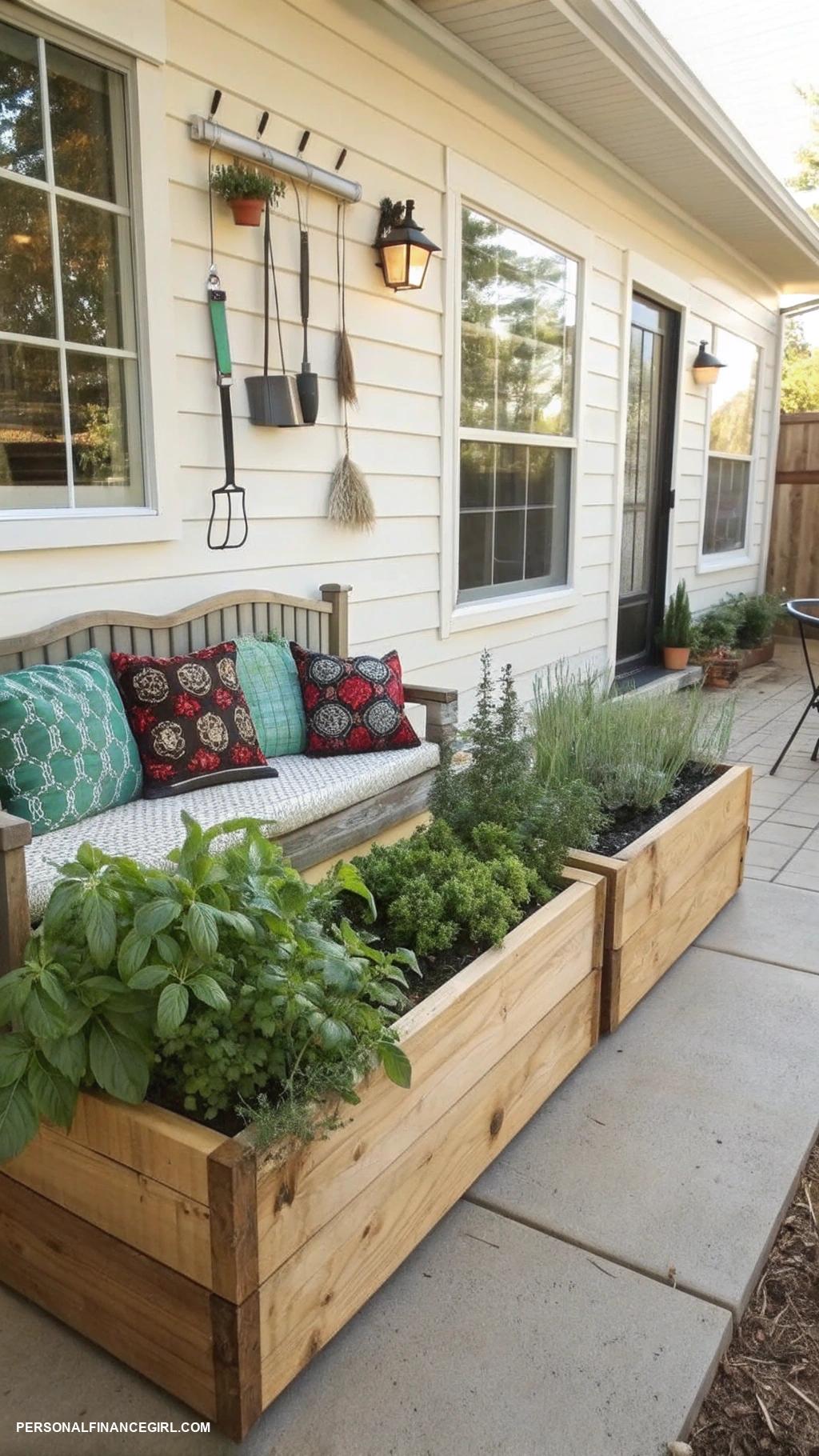 cheap outdoor kitchen ideas Homemade herb garden for fresh ingredients