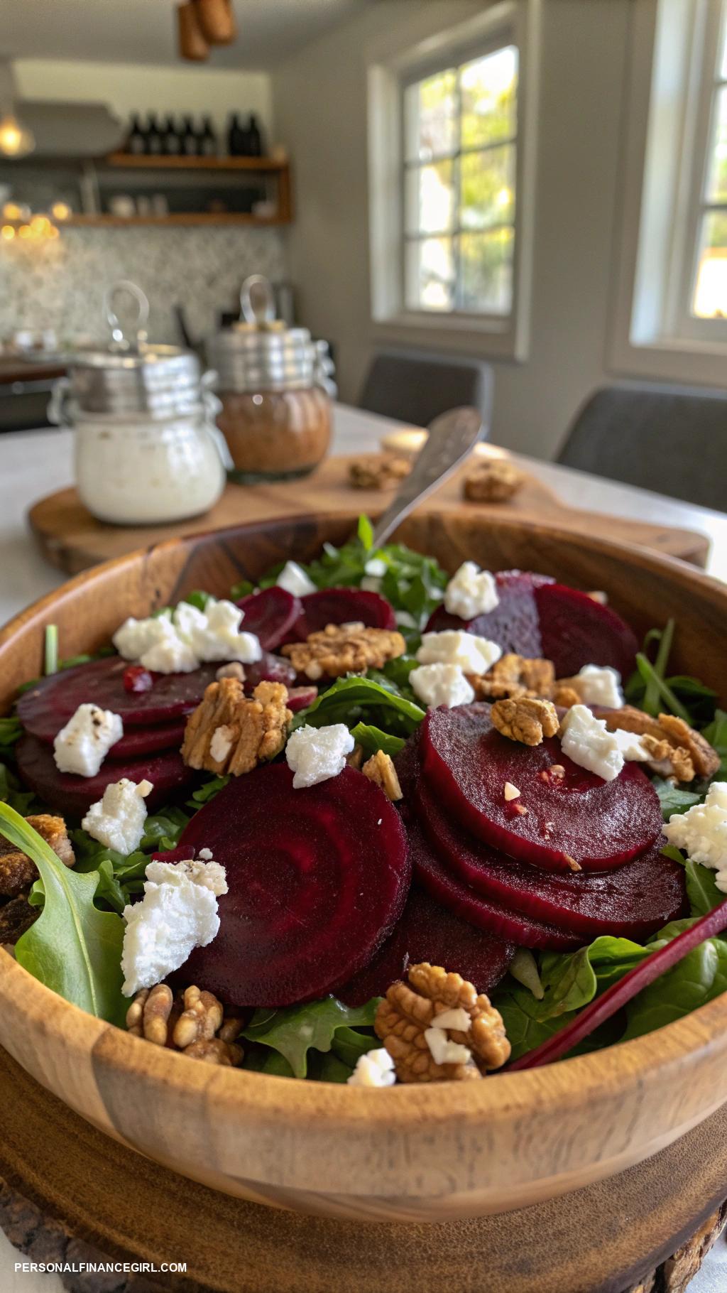 cheap salad recipes Beet salad with goat cheese and walnuts