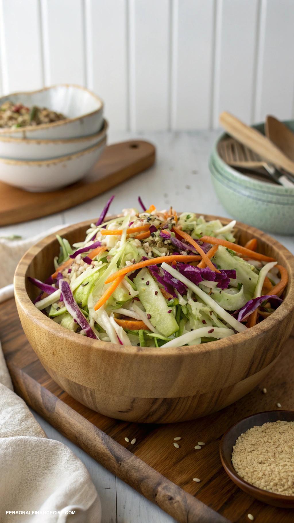 cheap salad recipes Coleslaw with vinegar and sesame seeds