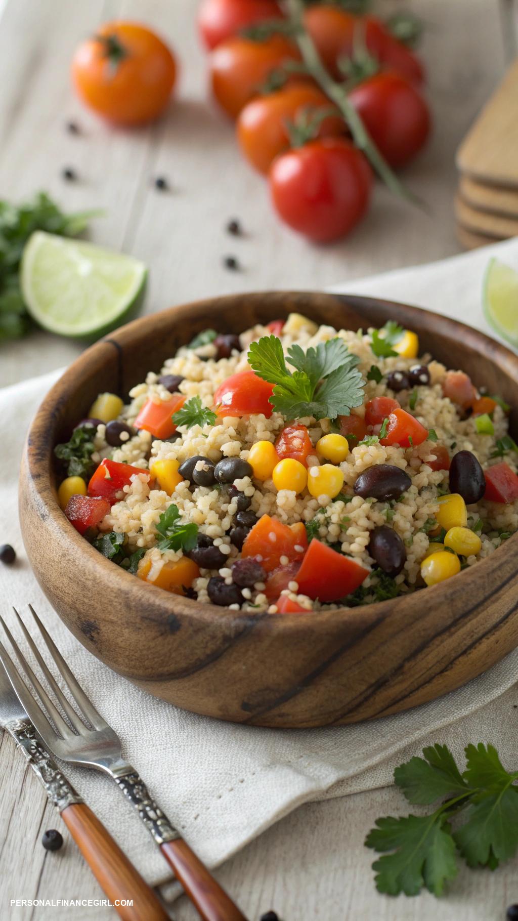 cheap salad recipes Quinoa salad with black beans and corn