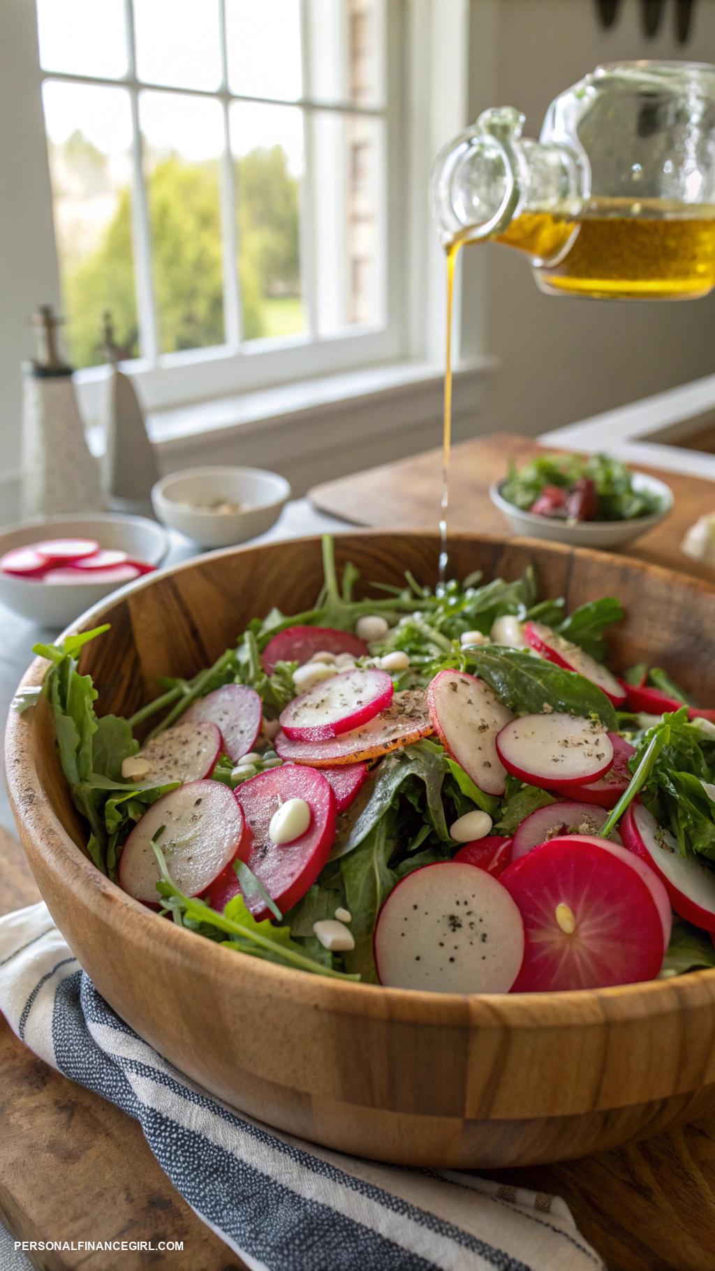 cheap salad recipes Radish salad with olive oil and salt