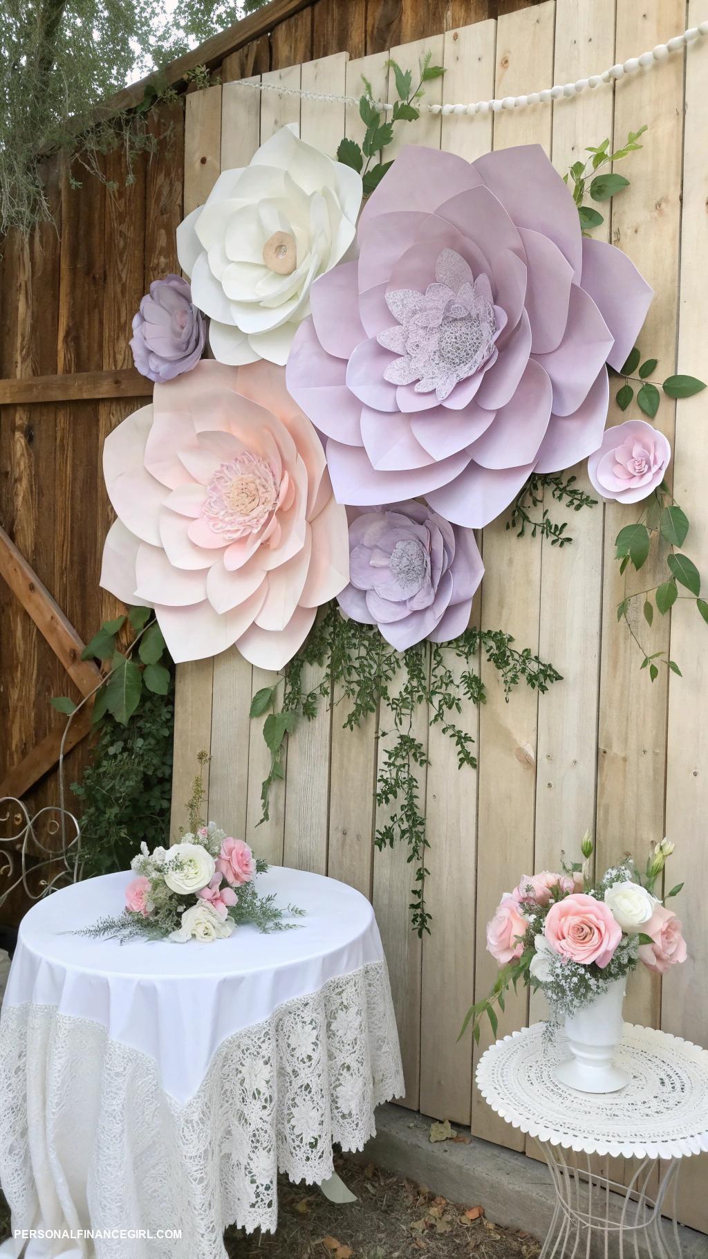 cheap wedding decorations DIY paper flower backdrops