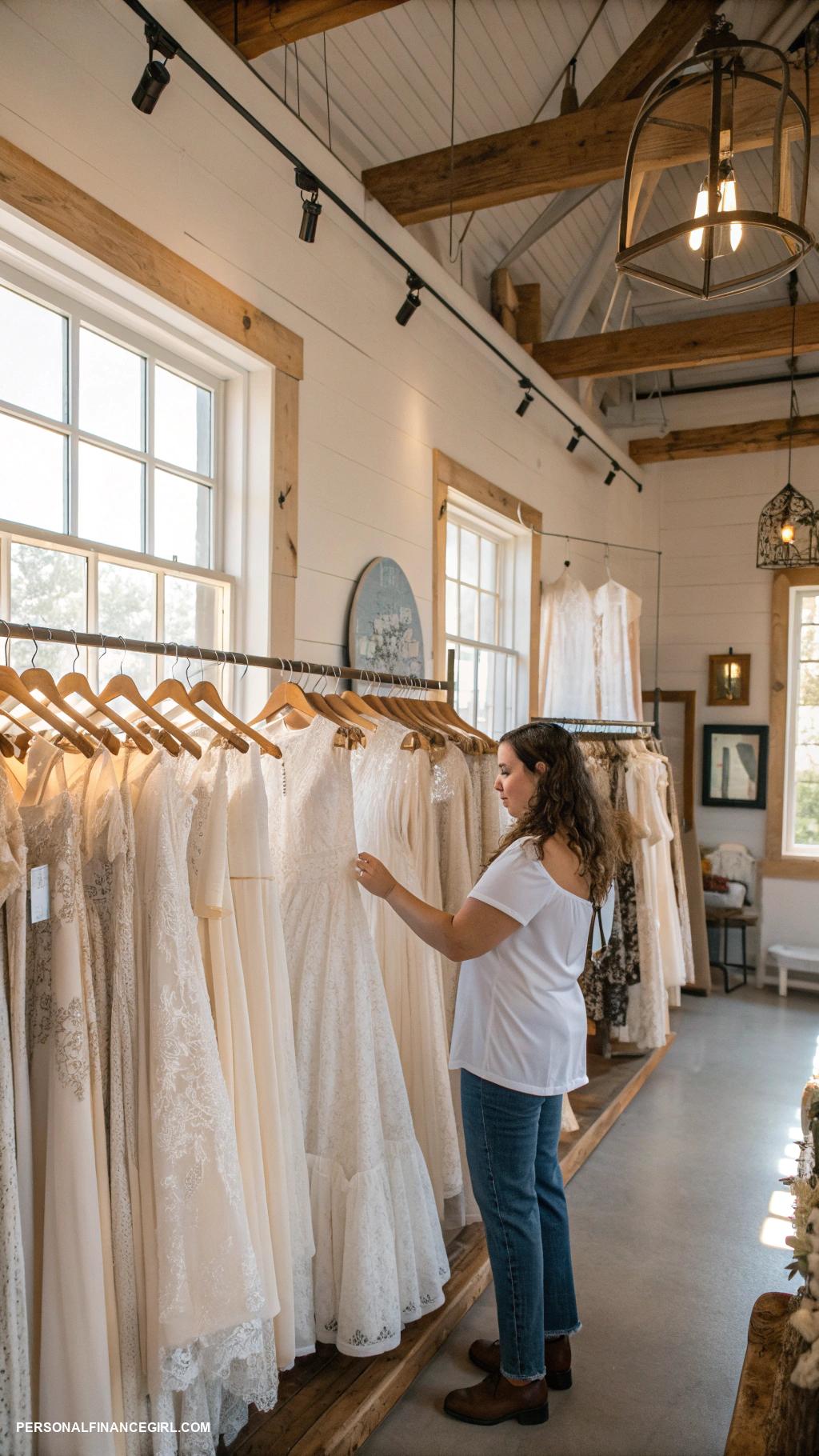 cheap wedding dress ideas Visit local thrift shops for deals