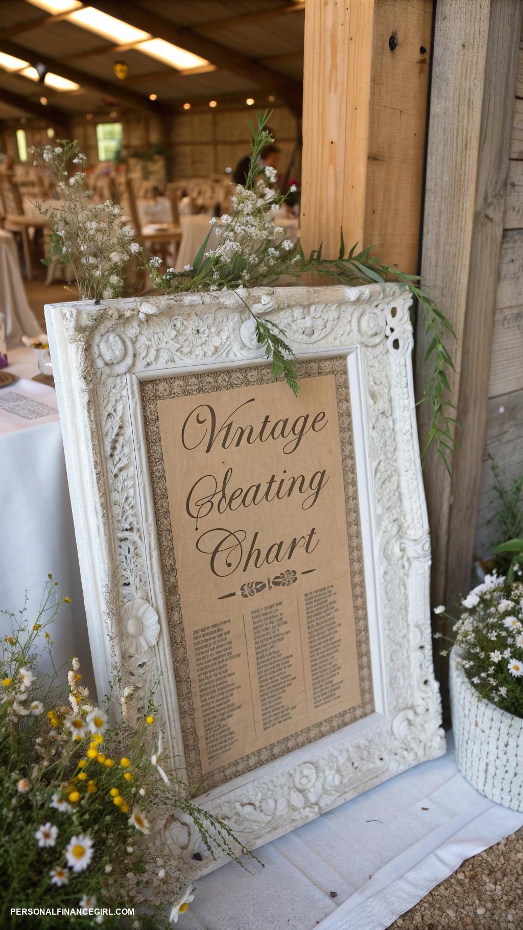 diy wedding ideas Creative seating chart using vintage frame