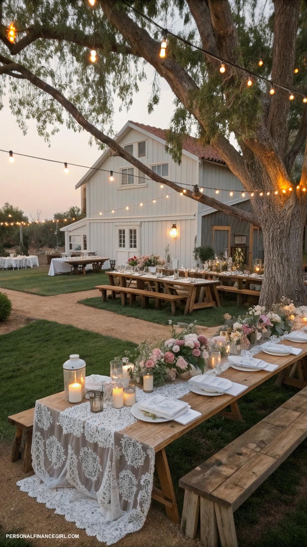 diy wedding ideas Decorate with string lights and lanterns