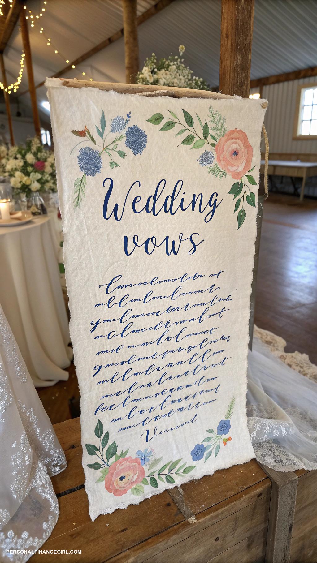 diy wedding ideas Handwritten vows on beautiful paper