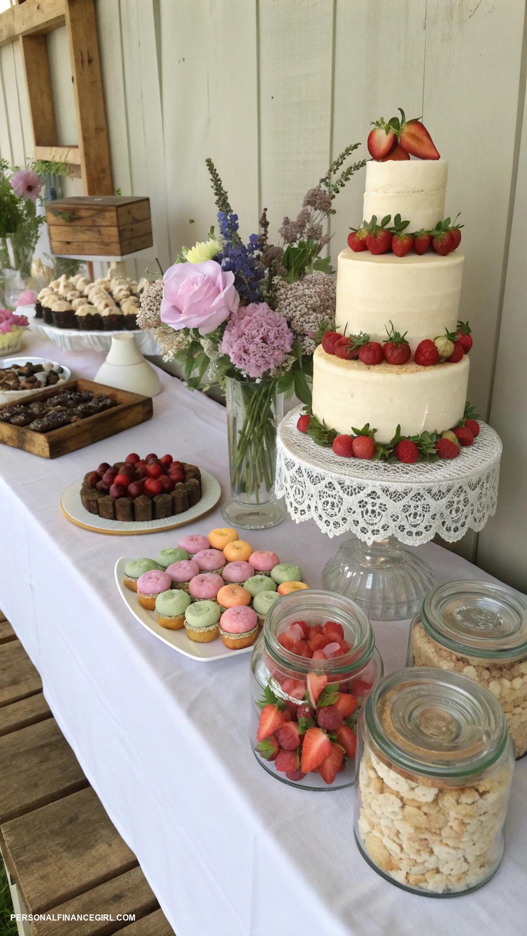 diy wedding ideas Homemade dessert bar for guests