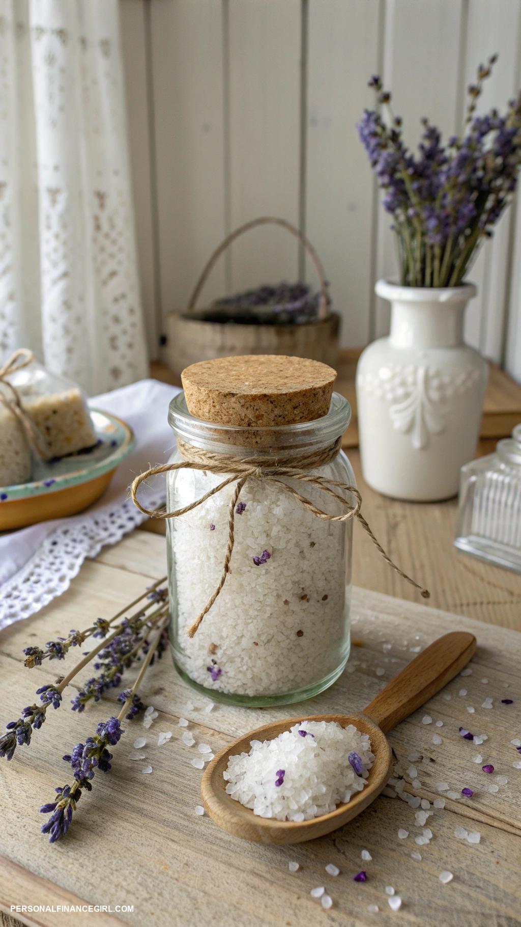 cheap diy gifts Homemade bath salts in a jar