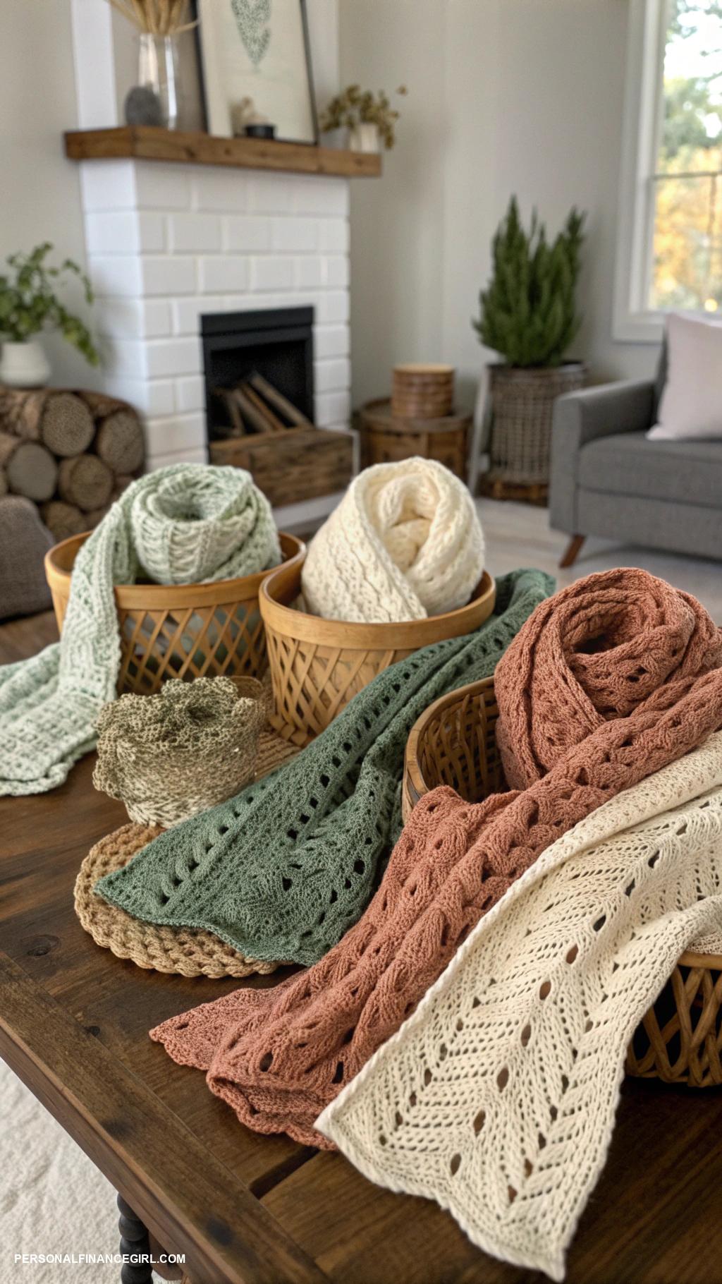 cheap diy gifts Knit or crochet cozy scarves