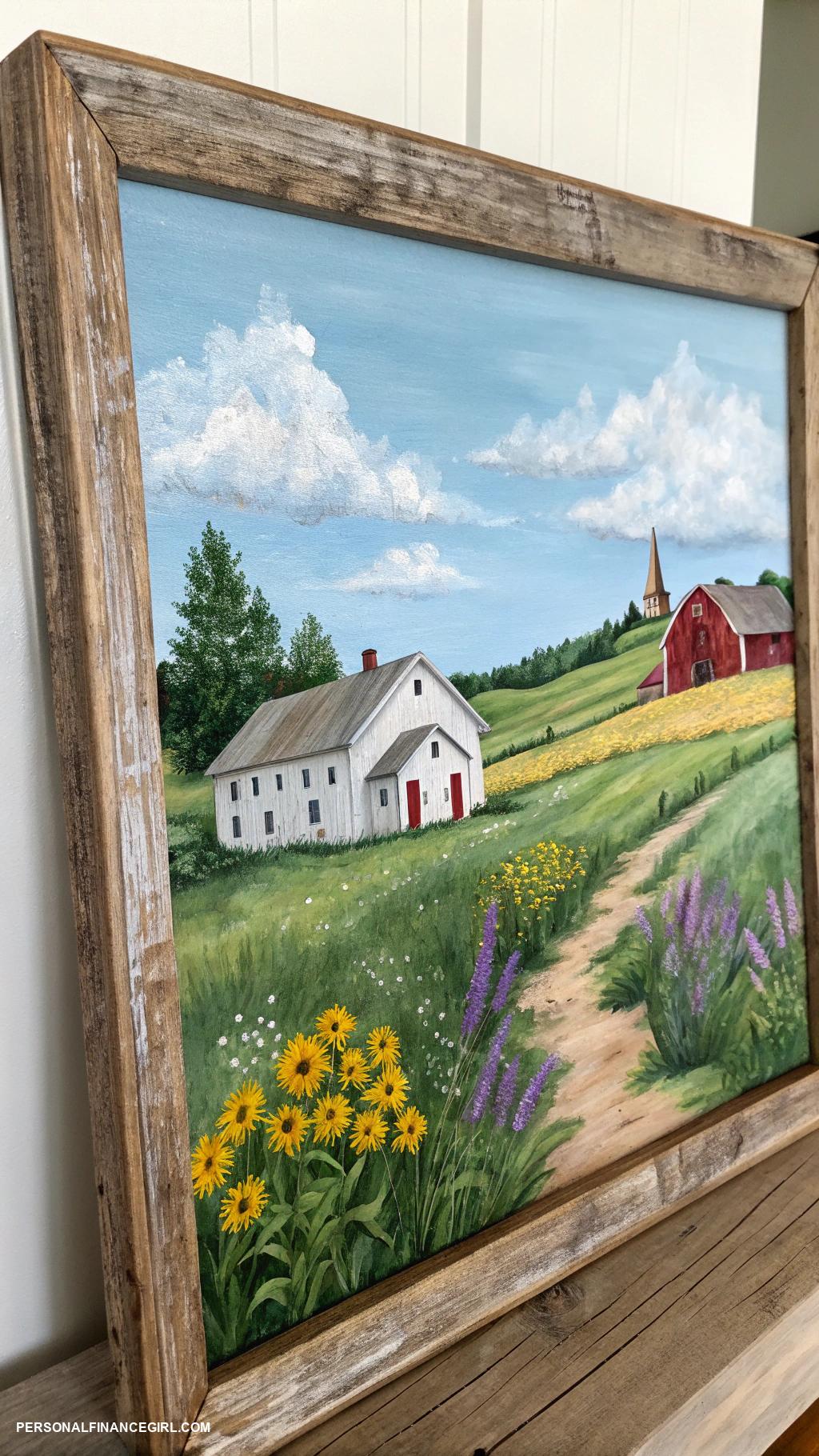 cheap farmhouse crafts Hand painted canvas wall art