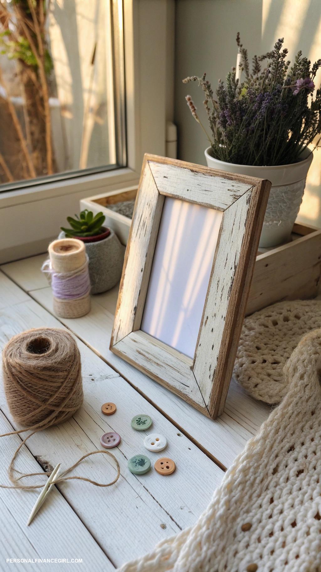 cheap farmhouse crafts Weathered wood photo frames