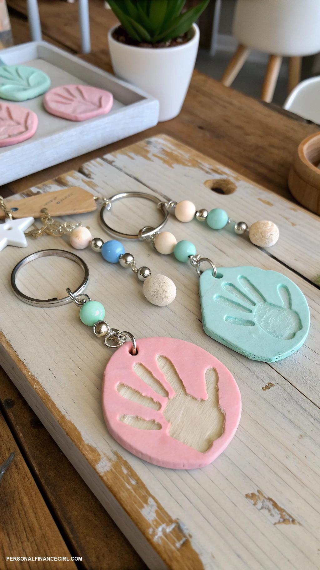 cheap fathers day crafts for kids Handprint keychains