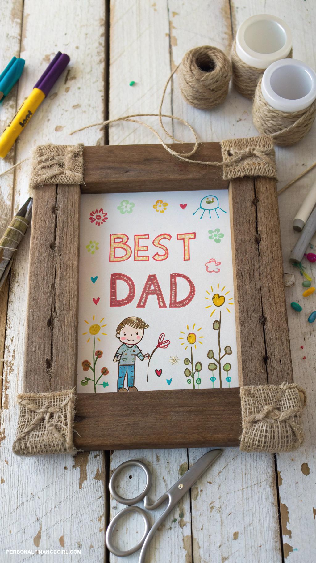 cheap fathers day crafts for kids Photo frame decorations