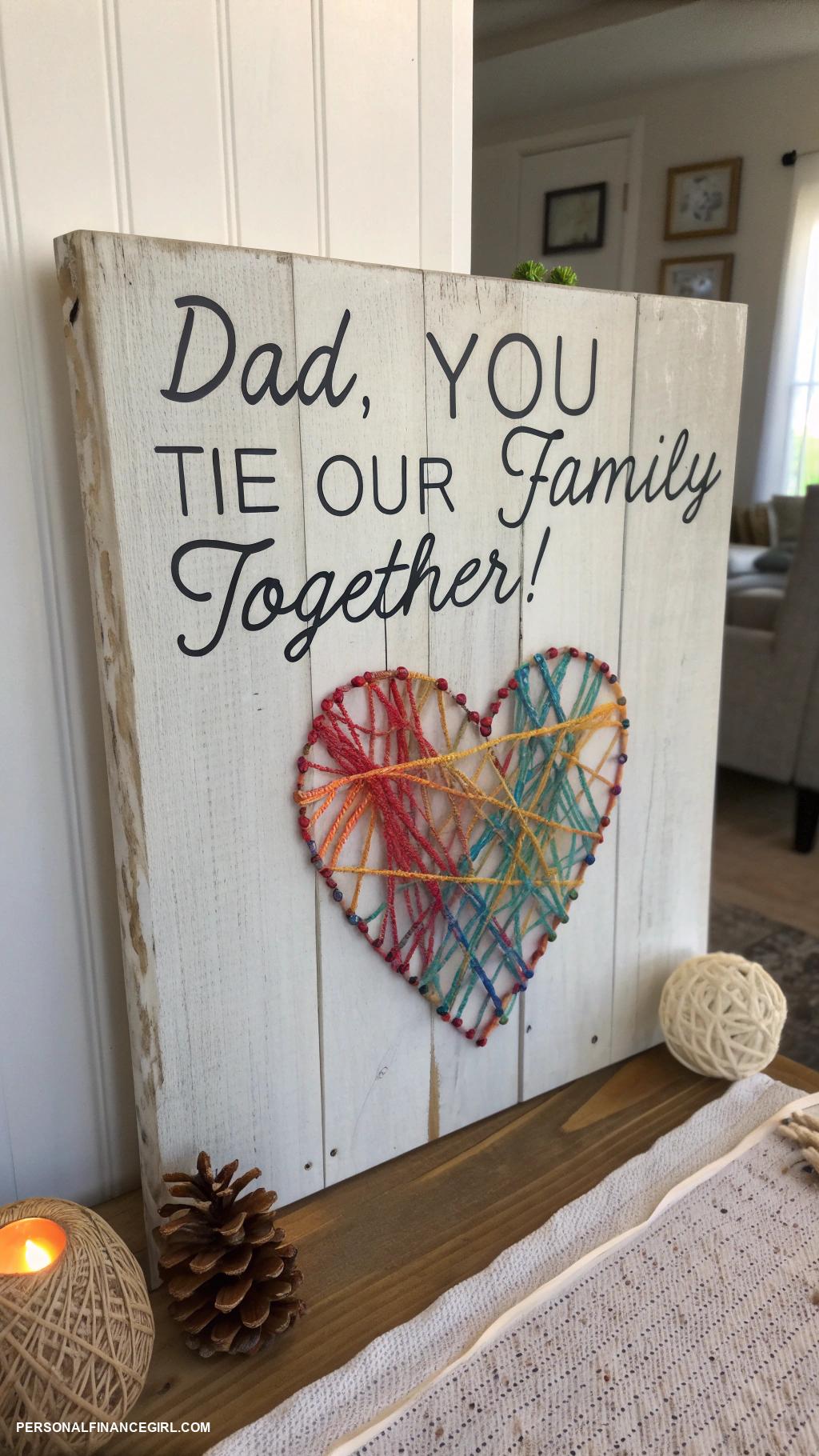 cheap fathers day crafts for kids String art on canvas