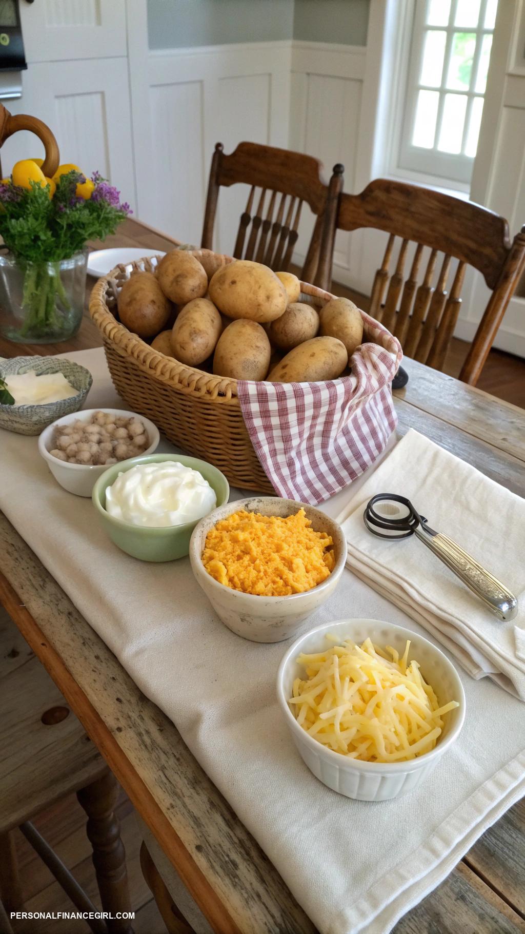 cheap meals for a crowd Baked potatoes with toppings station