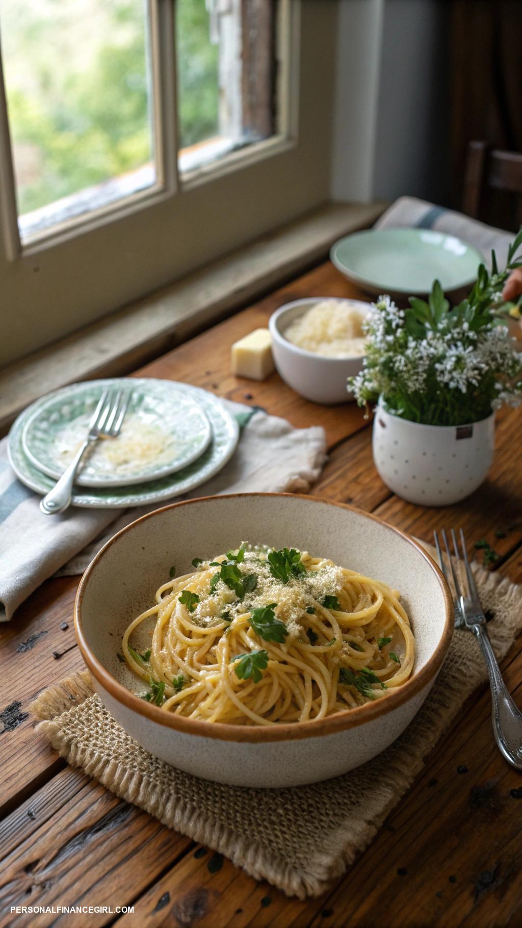cheap meals for two Pasta with garlic and olive oil