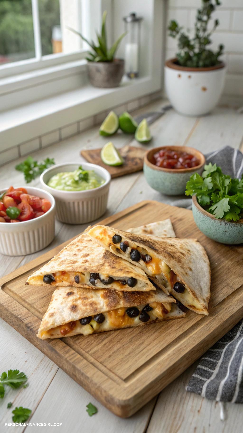 cheap meals for two Quesadillas with beans and cheese