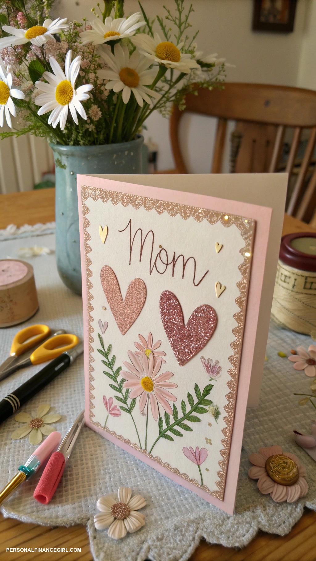 cheap mothers day crafts for kids Homemade greeting cards with glitter