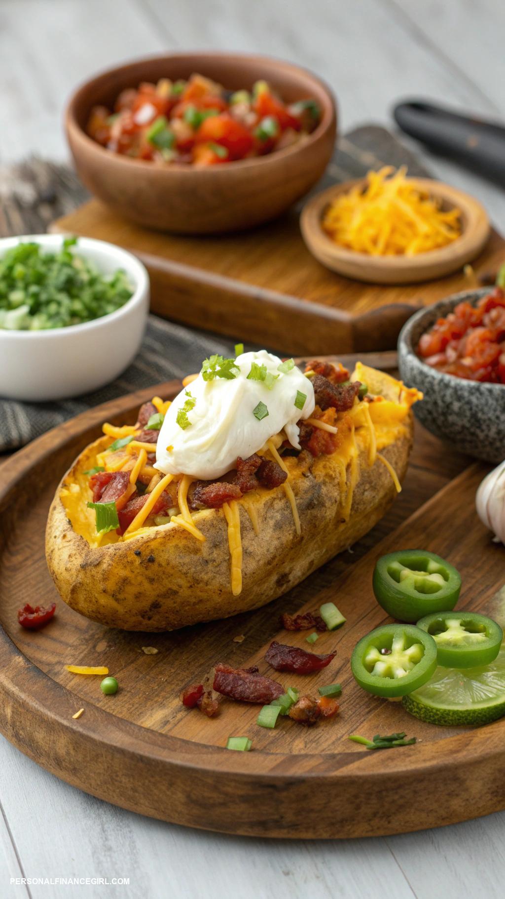 cheap potluck dishes Loaded baked potato skins with toppings