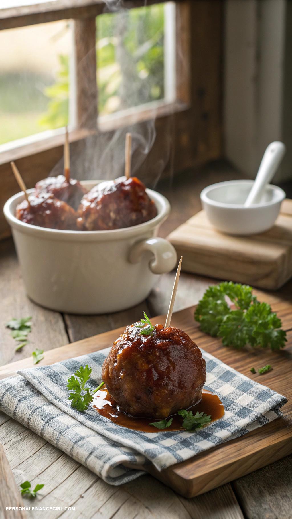 cheap potluck dishes Mini meatballs in barbecue sauce