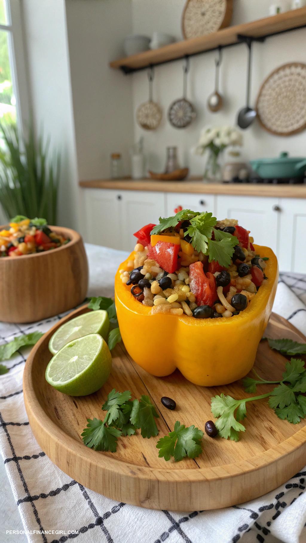 cheap potluck dishes Stuffed bell peppers with rice and spices