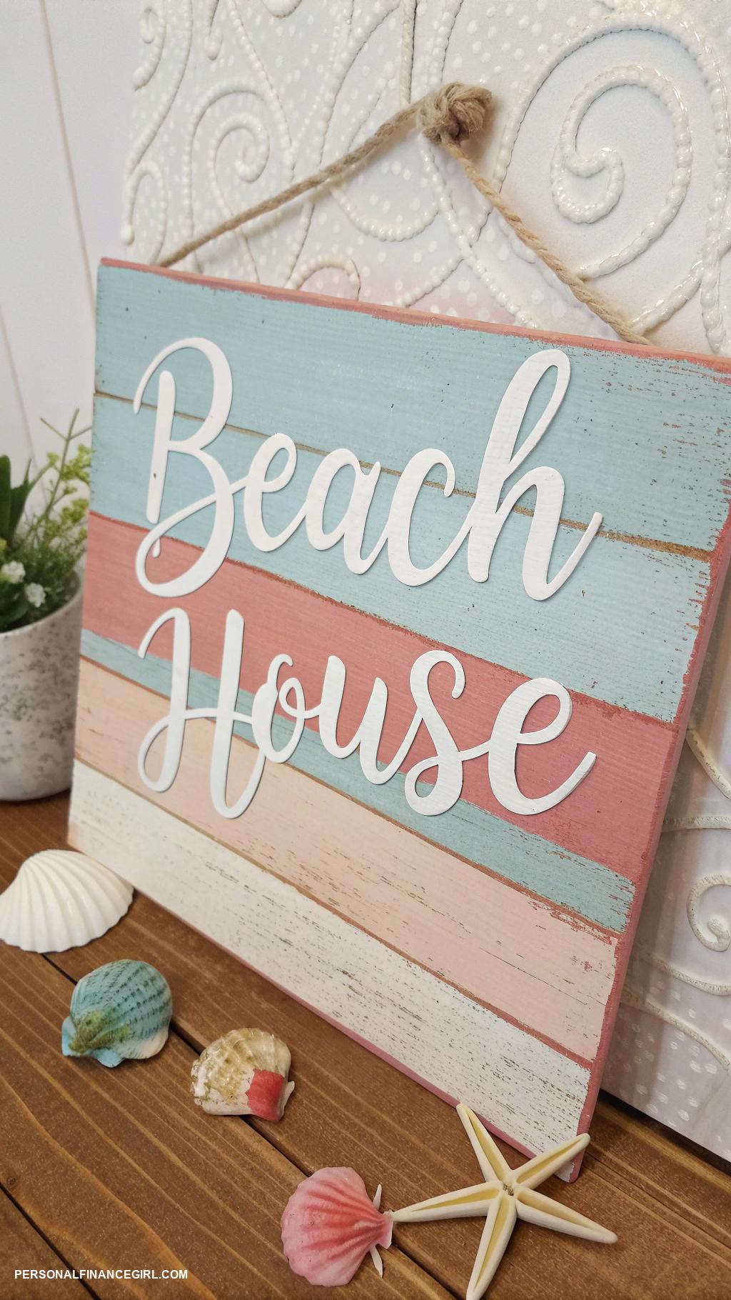 diy coastal home decor ideas Beach themed painted wooden signs