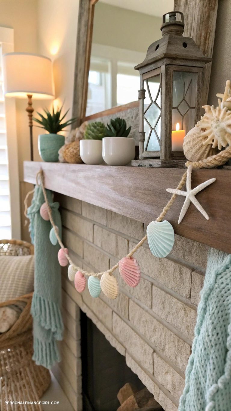 diy coastal home decor ideas Seashell garlands for a whimsical touch