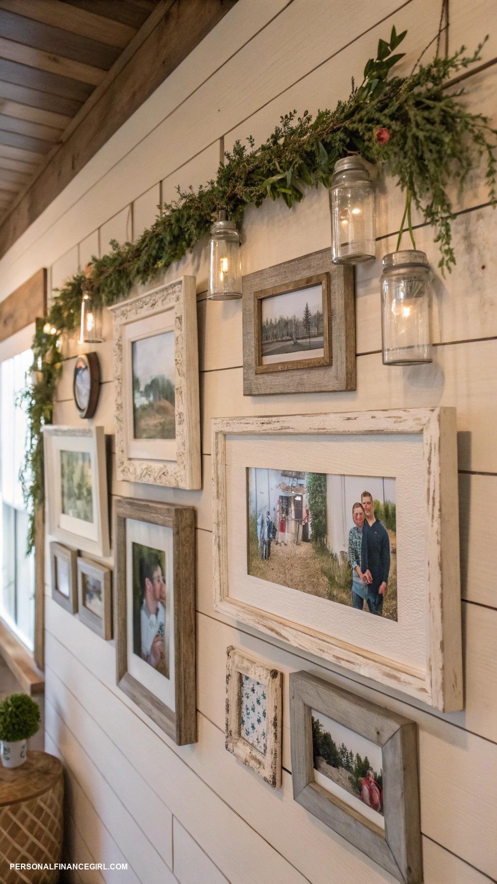 diy farmhouse decor ideas Hang farmhouse style framed family photos
