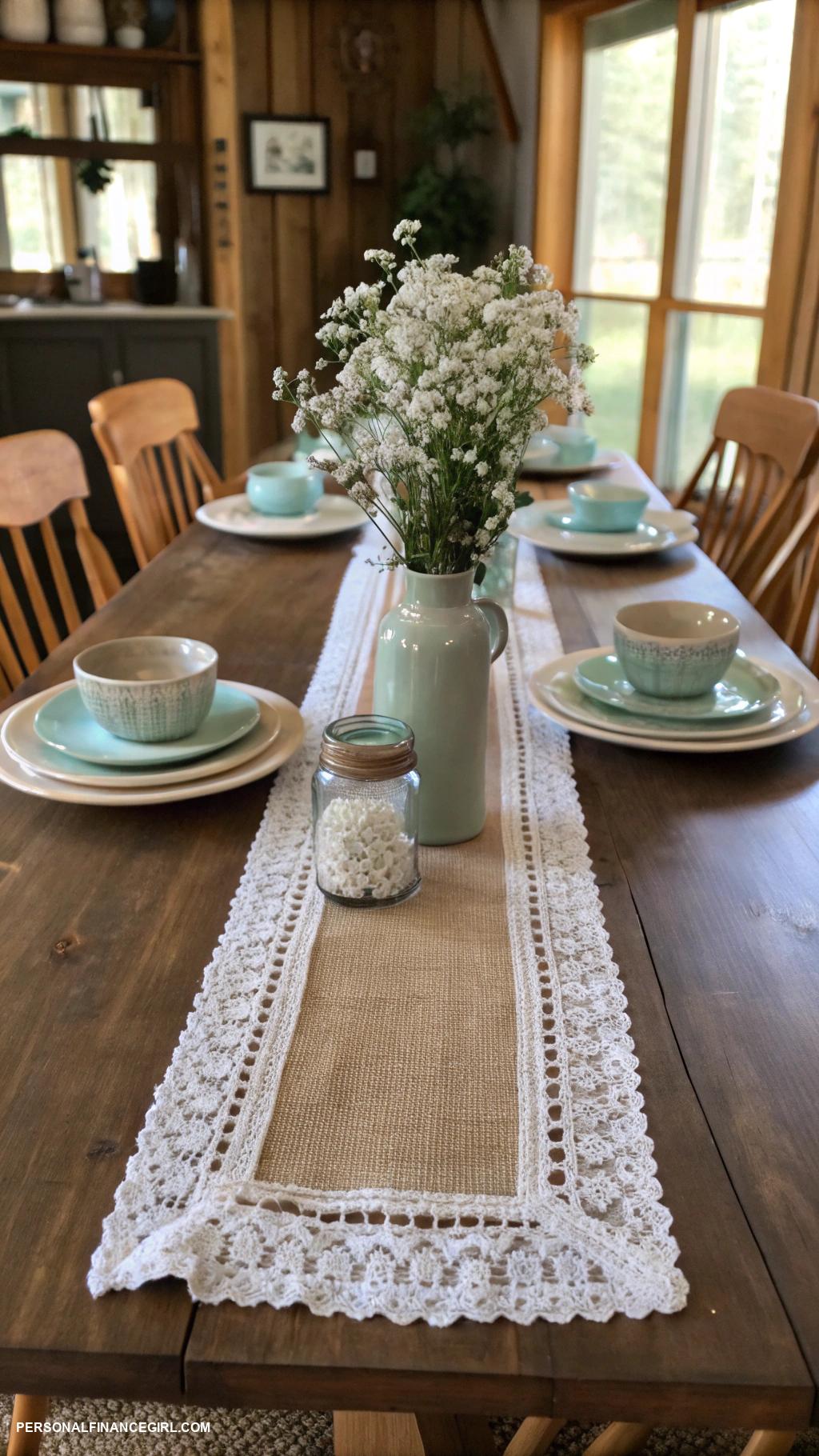 diy farmhouse decor ideas Use burlap for table runners