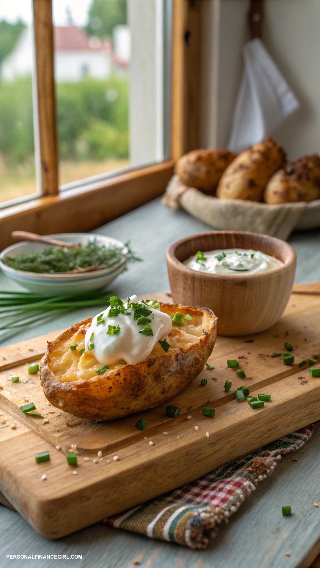 cheap appetizers Crispy potato skins with sour cream