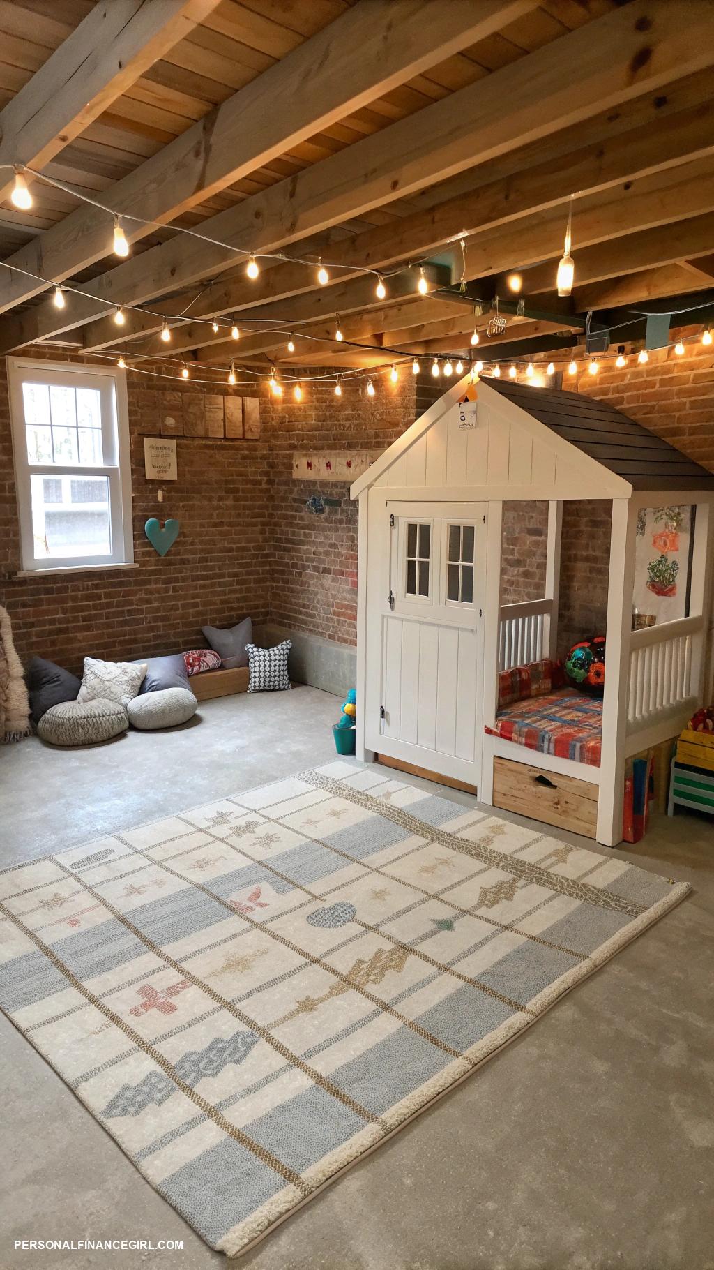 cheap unfinished basement ideas Create a play space for kids